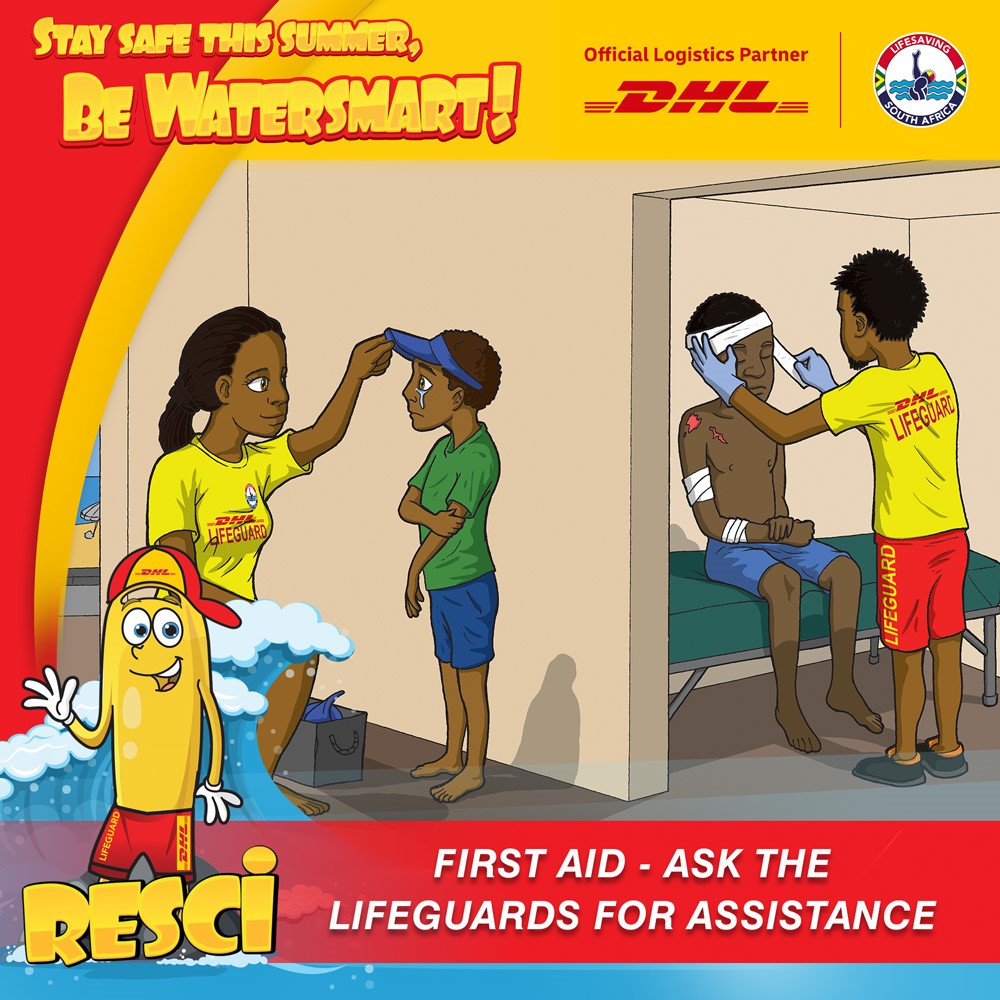LifesavingSA's tweet photo. Lifesaving South Africa has over 4000 voluntary lifeguards on patrol during the summer season.
If you find yourself injured or need assistance ask the lifeguards who are trained to administer first aid and perform CPR in an emergency.
#DHLLifesaving #DHLWaterSmart https://t.co/8LeJRWb4P8