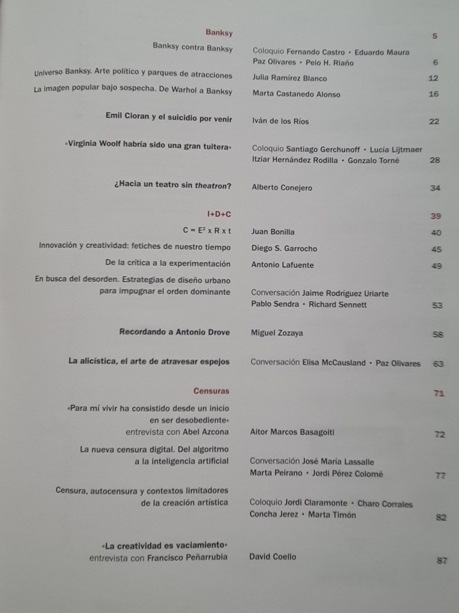 RoccoLozano's tweet photo. Algunos de los autores que participan en este número son Juan Bonilla, Abel Azcona, @sangerchu, @gonzalotorne, @lalitx, @alberconejero, @fcastroflorez, @PeioHR, @edumaura, @Olivaropaz, José María Lassalle, @pablo_sendra, Richard Sennett, @GarrochoS, @minipetite o Concha Jerez. https://t.co/1D5wxDvRIz