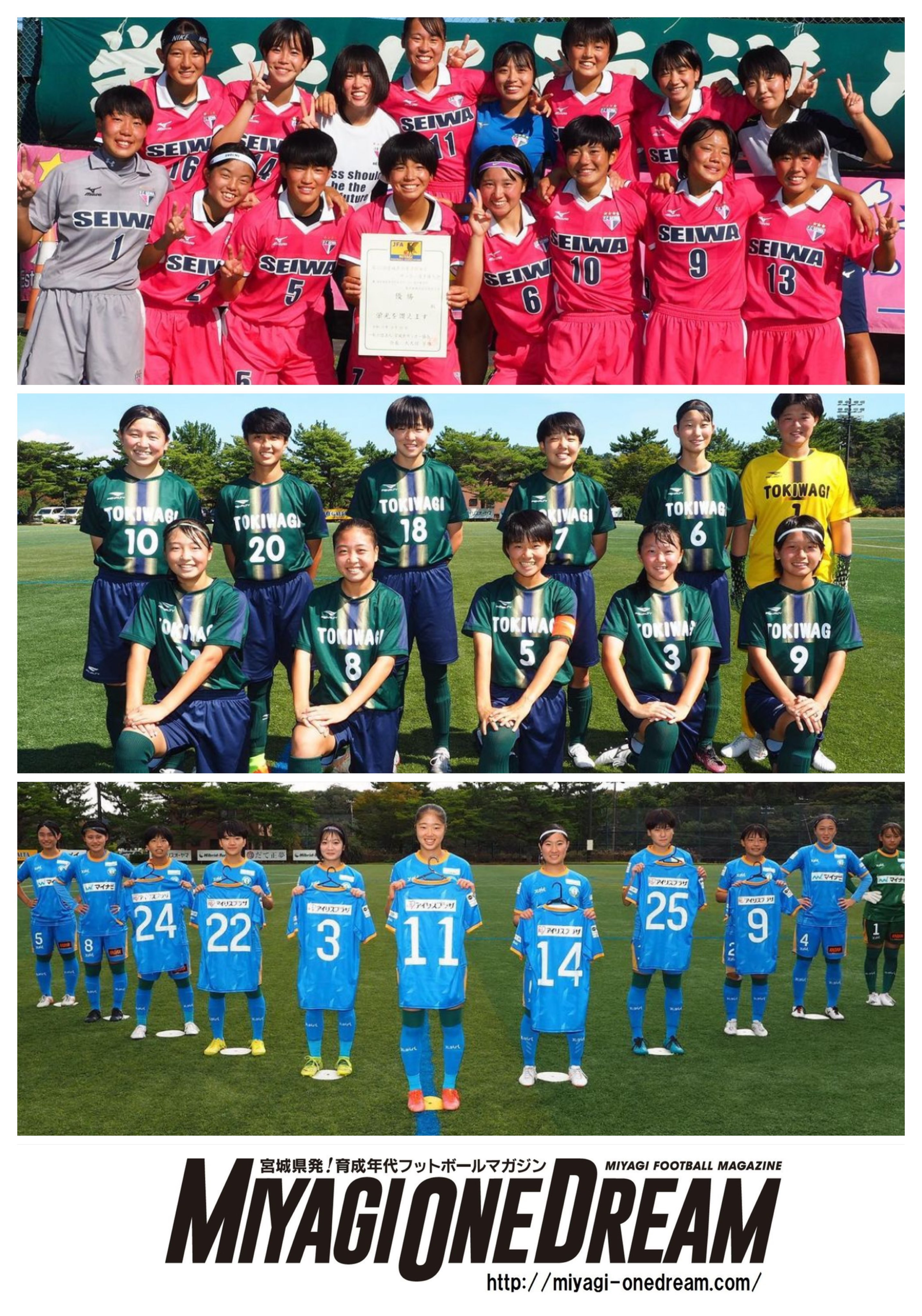 Miyagi One Dream 最新号vol 32が9 30発売 そして明日1 3からは聖和学園と常盤木 学園が第30回全日本高校女子サッカー選手権 1 4からはマイナビ仙台レディースユースがjfa第25回全日本u 18 女子サッカー選手権に出場します 全国制覇目指して頑張れ