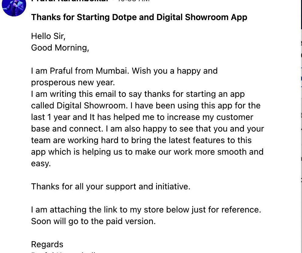 Positive customer feedback is the fuel to entrepreneur soul

Happy new year!