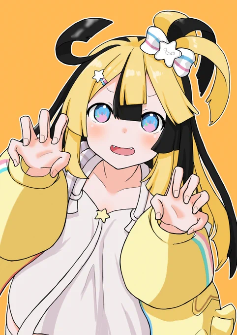 試しに髪だけ🐯カラー
 #はのーと 