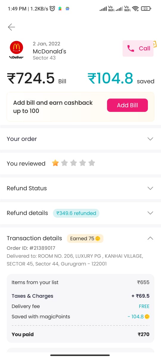 AmanJain12432's tweet image. I HAVE ORDERED TWO BURGER with  MCDONALD'S and they  DELIVERED ME 1 BURGER WTF IS THIS, ARE THEY MAD, what kind of service is this. And I ordered from magic pin @CareMagicpin @mcdonaldsindia #fake_service #fraud
