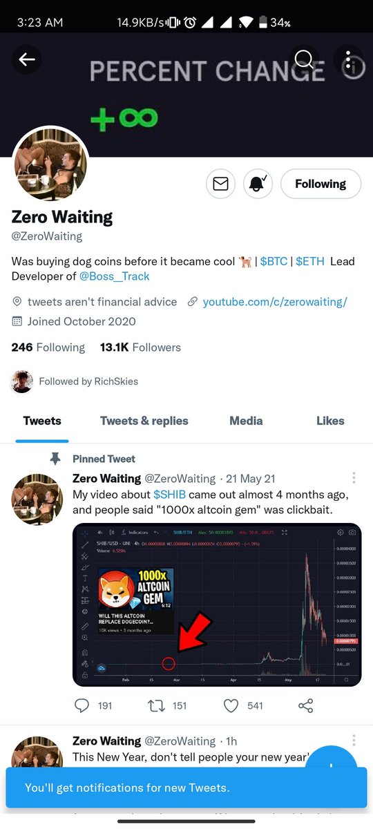 SavageS35's tweet photo. @RichSkiesYT @ZeroWaiting Done , And my Favorite #BSC Gem is SHIB without any doubt . https://t.co/SizCiuqPEi