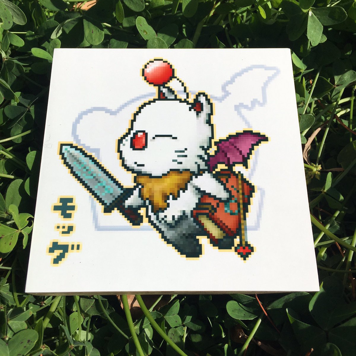 omegaCarotene's tweet photo. #swordsMogSunday or whatevs~ ⚔️
#pixelMoogle ⭕️ https://t.co/IXNpwb7IKr
(this was a 6x6” piece of bamboo wall-Art!) https://t.co/ePnMhNb65U