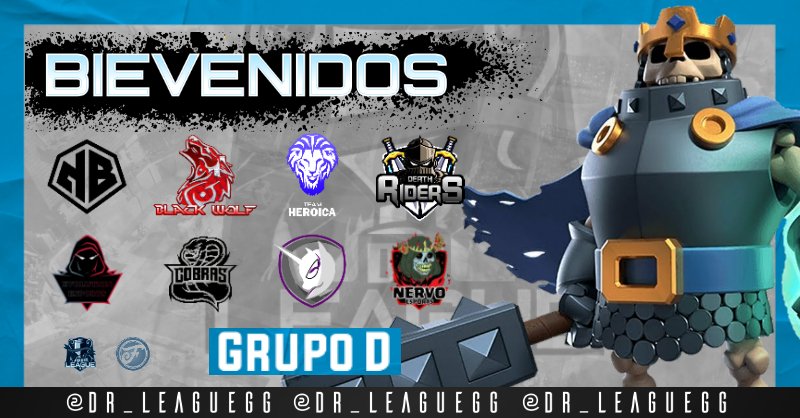 DR League (@dr_leaguegg) on Twitter photo BIENVENIDOS!#DR_LEAGUE
Presentamos al ultimo grupo, que viene con grandes equipo buscando la cima.
¿Quiénes son tus favoritos para clasificar?
⭐️@NoBrain_Gaming
⭐️@BlackWolfOfi
⭐️@Heroica_team
⭐️<a href="/DeathRidersGG/">Death Riders eSports</a>
⭐️<a href="/EvolutioEsports/">Evolution Esports</a>
⭐️<a href="/cobras_tm/">Cobras™</a>
⭐️<a href="/DarkPrincessCR/">Dark Princess CR 👑👑</a>
⭐️<a href="/NervoeSports/">Nervo eSports</a> BIENVENIDOS!#DR_LEAGUE
Presentamos al ultimo grupo, que viene con grandes equipo buscando la cima.
¿Quiénes son tus favoritos para clasificar?
⭐️@NoBrain_Gaming
⭐️@BlackWolfOfi
⭐️@Heroica_team
⭐️<a href="/DeathRidersGG/">Death Riders eSports</a>
⭐️<a href="/EvolutioEsports/">Evolution Esports</a>
⭐️<a href="/cobras_tm/">Cobras™</a>
⭐️<a href="/DarkPrincessCR/">Dark Princess CR 👑👑</a>
⭐️<a href="/NervoeSports/">Nervo eSports</a>