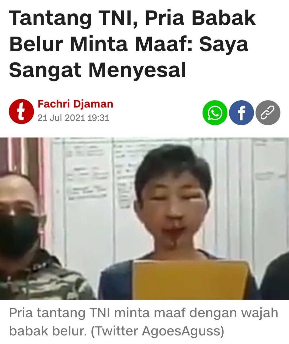 erik_maulana_'s tweet photo. Adakah perbedaan antara pria ini dan bahar demit.
@Puspen_TNI 
@DivHumas_Polri https://t.co/jw8Kl8x4ue
