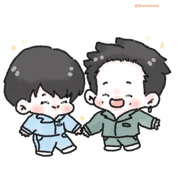 #namjin wearing jin's pajama sets 
