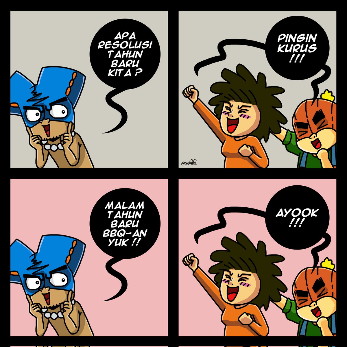 kolormania's tweet photo. Resolusi komik pertama di tahun 2022.
.
#kolorman #comicstrip #komik #komikinajah #resolution #bbq #diet https://t.co/b1hVIBhV1D