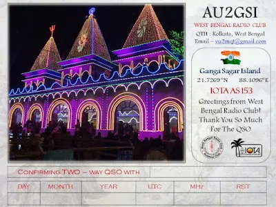EA1CS's tweet photo. AU2GSI, Sagar Island, AS-153  https://t.co/UJrkTCEYld  #hamradio  #dx #harmr https://t.co/TdzyO664Z2