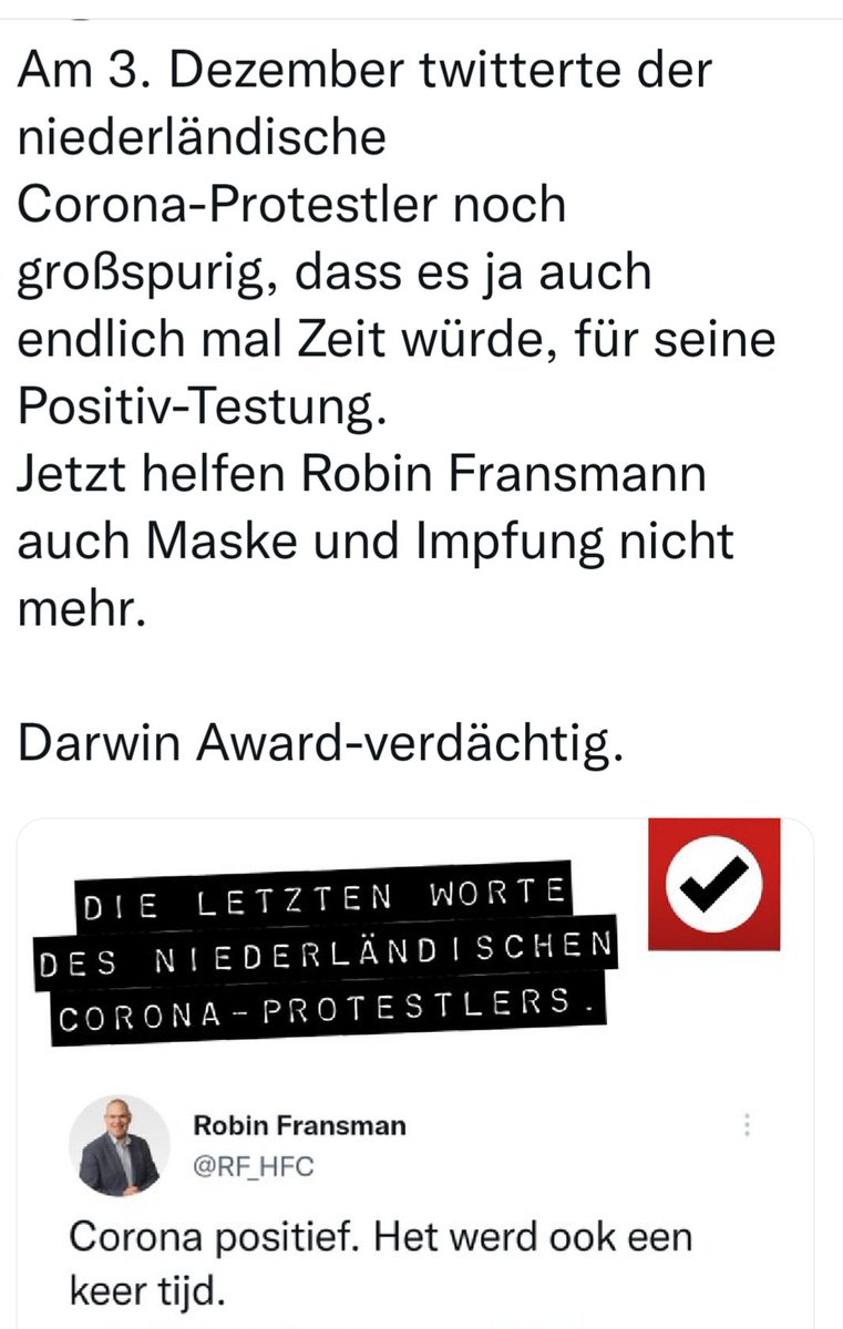 jasminchen8's tweet photo. @Friedricks7 @WJ58329159 @ASchillIam @SHomburg Ebenfalls ein Wissenschaftler und Impfgegner aus Holland
#RobinFransman überzeugter #Impfgegner https://t.co/q61la8obkh