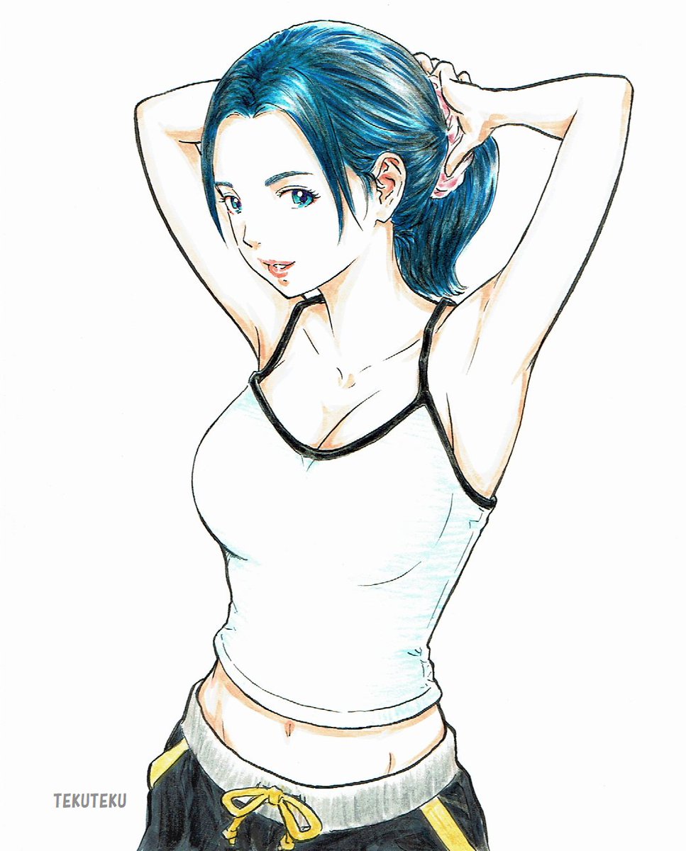 「てくてく猫描♪・ポニテ・スポーティー女子🎶
 #illustration 
 」|TEKUTEKUのイラスト