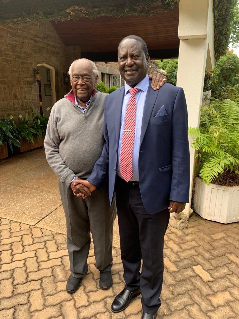 RailaOdinga's tweet photo. Mama Ida and I have received with shock and heavy hearts news of the passing of my long-time friend Charles Njonjo. 

As a nation, we have lost a towering giant who served in key roles during his life. 

Our legal fraternity greatly benefitted from his input and hard work. https://t.co/kE1bIBrtGi