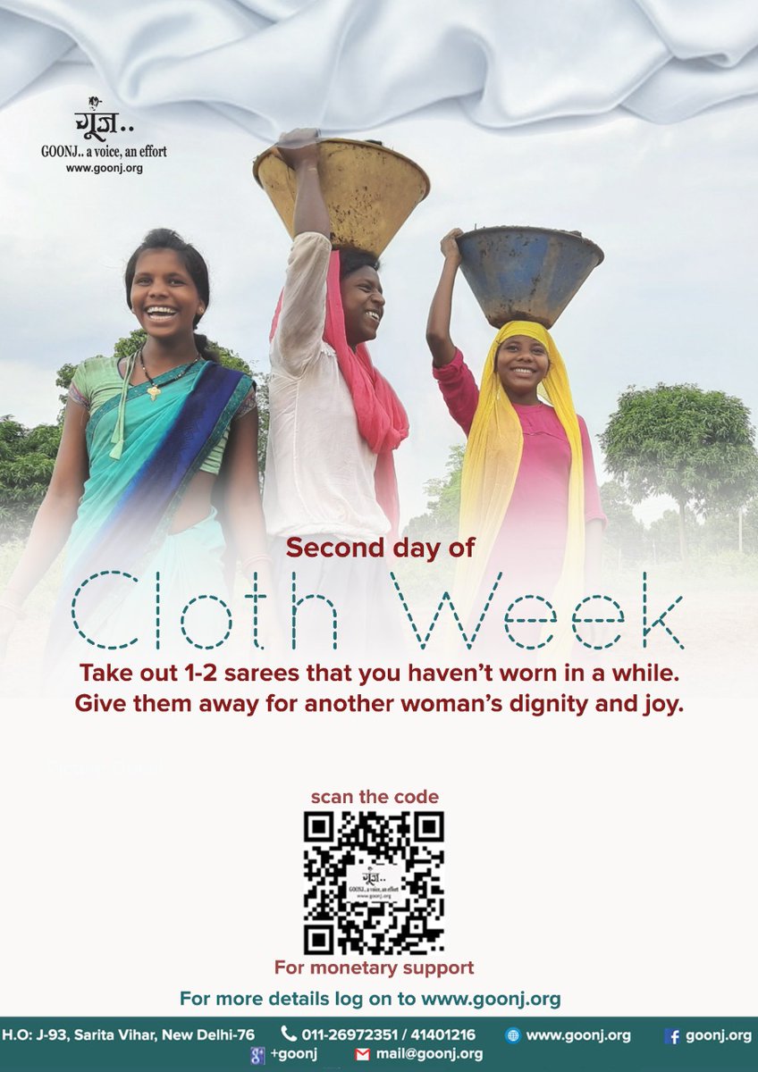 goonj's tweet photo. Day 2 of #ClothWeek with one simple realisation... In winter, if in the same city, I live and someone else suffers, it is not the cold but lack of clothing... It’s a preventable suffering that can be avoided with a simple thing like woollens. Do your bit.
https://t.co/u9Eky6cXjV https://t.co/YtcUttm6n7