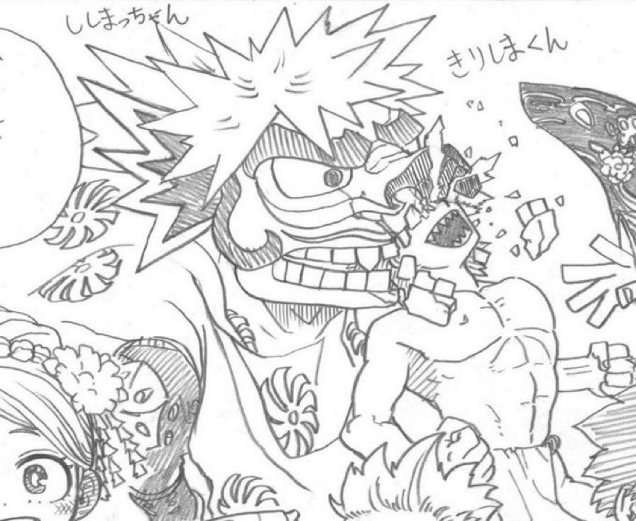 fucksukuna's tweet photo. shishimai (lion dance) is performed every new year and people let their heads get bitten for tradition for good luck , and as for kids, for them to get strong and smart

so technically bakugou lion is giving kirishima the "lucky bite" 😭 https://t.co/0t4U2DsOXD