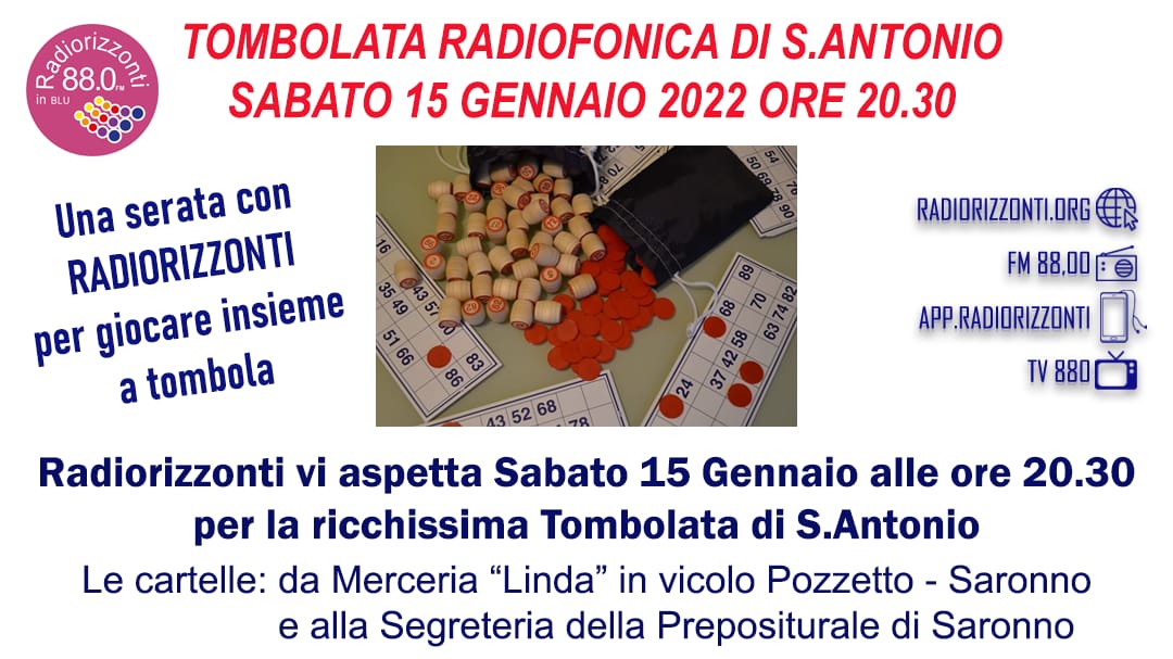 Radiorizzonti1's tweet photo. #tombola su #radiorizzonti il 15 gennaio alle 20.30 https://t.co/IewJ40X8Vp