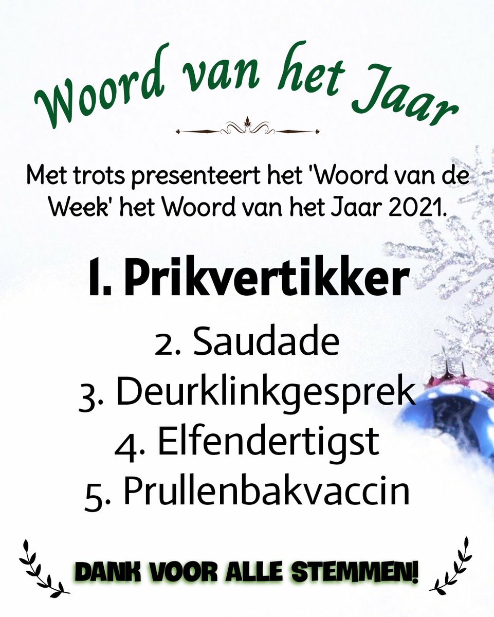 KennethSchrijft's tweet photo. @OscarKocken Ha Oscar, check het account van @woord_vandeweek die had ook een verkiezing voor Woord van het Jaar: https://t.co/4arSRVWDYm
