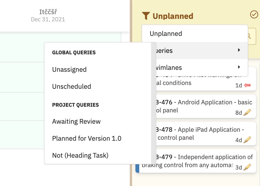 nextedy's tweet photo. Nextedy PLANNINGBOARD 22.1
- Show saved queries in Sidebar menu
- Configure sort for parent items in unplanned sidebar via Config Property 
- Support for filtering items out via script https://t.co/clTvrGFQBQ