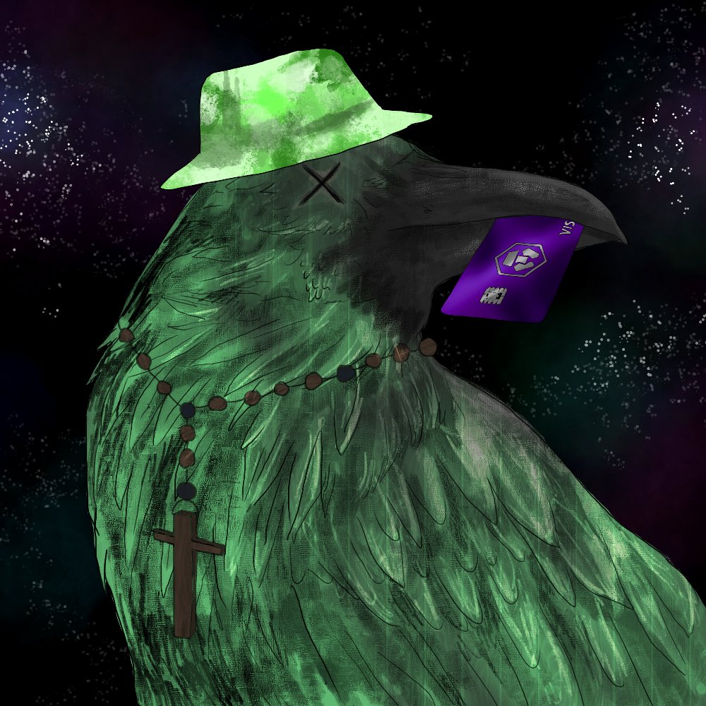 CageNft's tweet photo. newest edition to the crow fam and prolly my favorite π€€π #crowcro #cawcaw #nfts #cro https://t.co/by1RaHNsx1