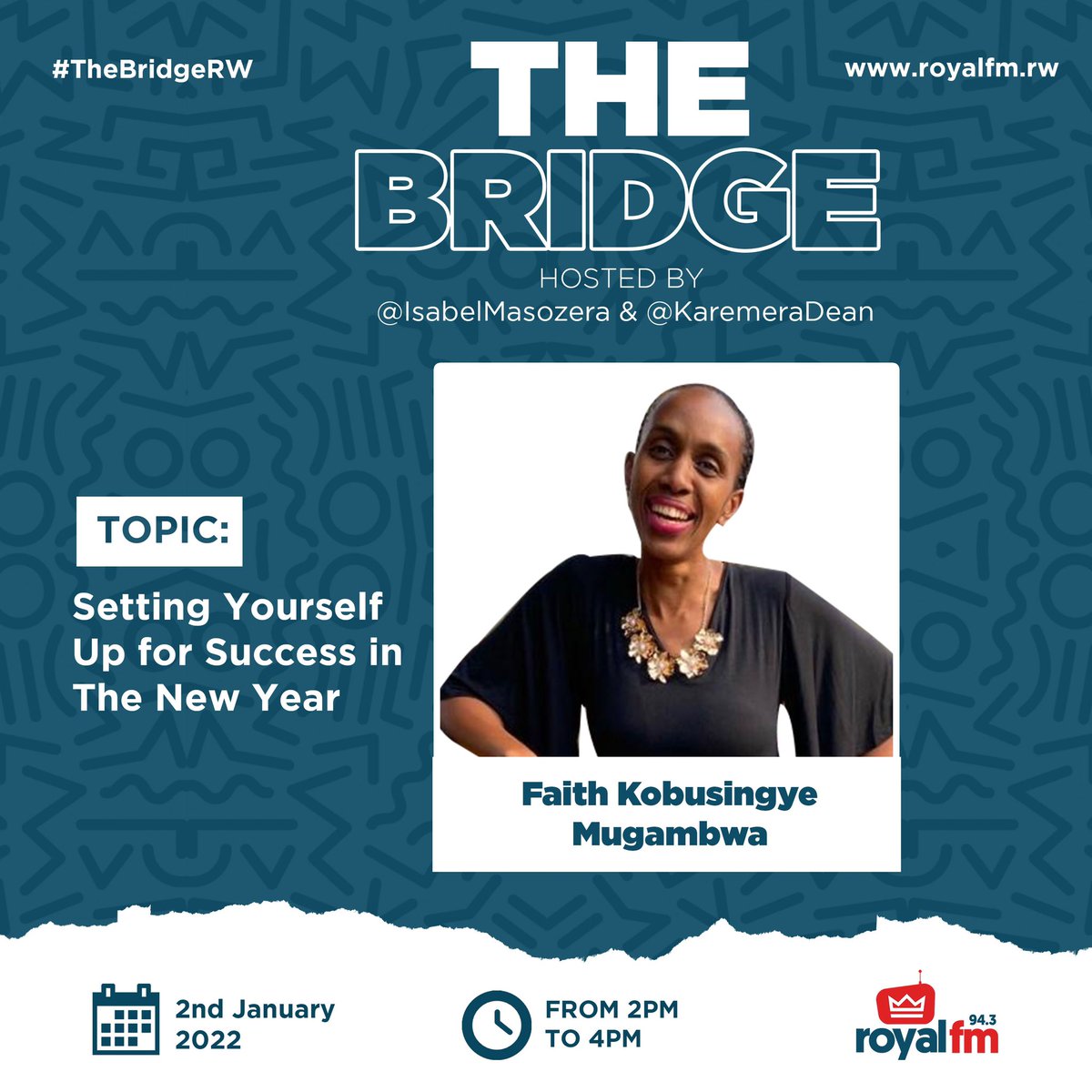 RoyalFMRwanda's tweet photo. Studies have shown that 80% of all new year resolutions fail before the end of January and that only a mere 8% ever actually succeed? 

How can you set yourself up for Success in 2022, you ask? 

#TheBridgeRw  #943RoyalFM 
#NewYearsResolutions https://t.co/rumtyHEvhY