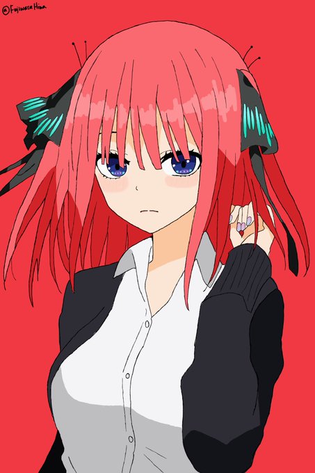 すみさんがTwitterに投稿した中野二乃(五等分の花嫁)のイラスト。