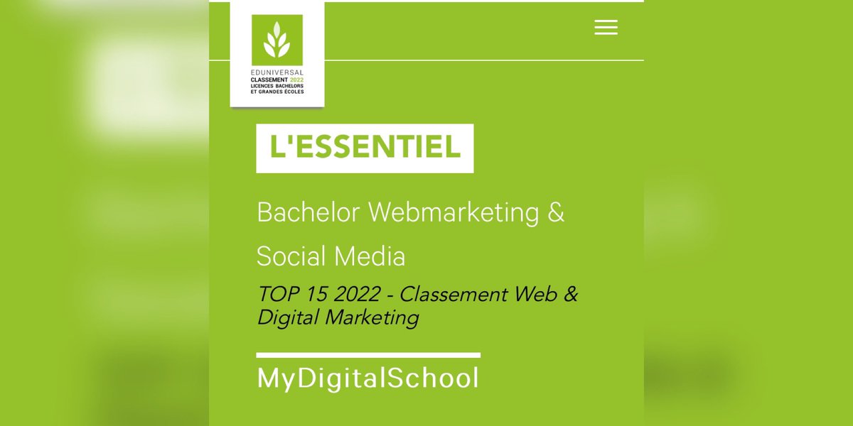 xalexandrepro's tweet photo. Le Bachelor #webmarketing &amp; #socialmedia #mydigitalschool dans le #TOP15 des meilleurs Bac+3 by @EduniversalEEA 
#campus #melun #alternance #1jeune1solution #eduservices https://t.co/2lYgEwK5qN