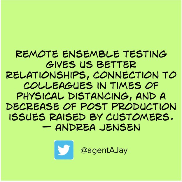 awesome_testers's tweet image. Our #AwesomeTester of the day @AgentAJay has turned a lone tester life to #EnsembleTesting. Her InfoQ article recounts the experience.