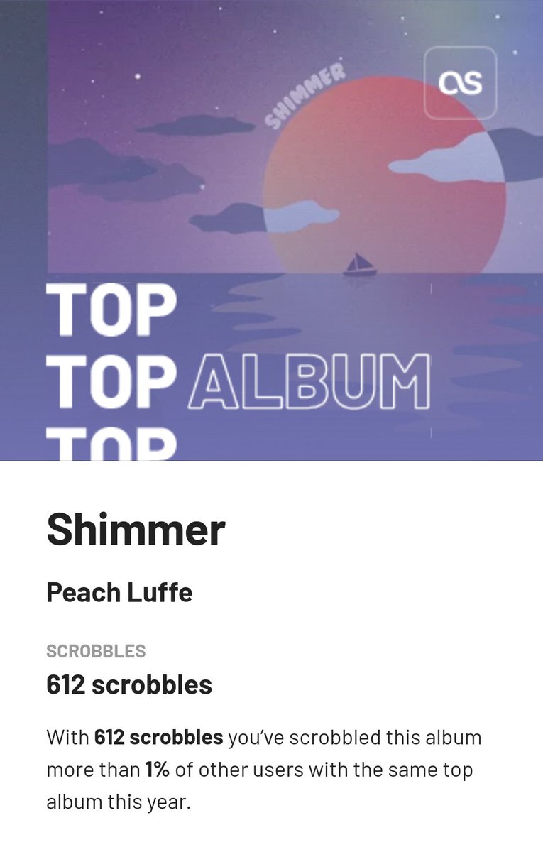 rowjie's tweet photo. #2021counted with @lastfm 🎶
#PeachLuffe #Shimmer #TokyoDrifting #Daya #Lastfm @Daya @peachluffe https://t.co/b47wtwiI81