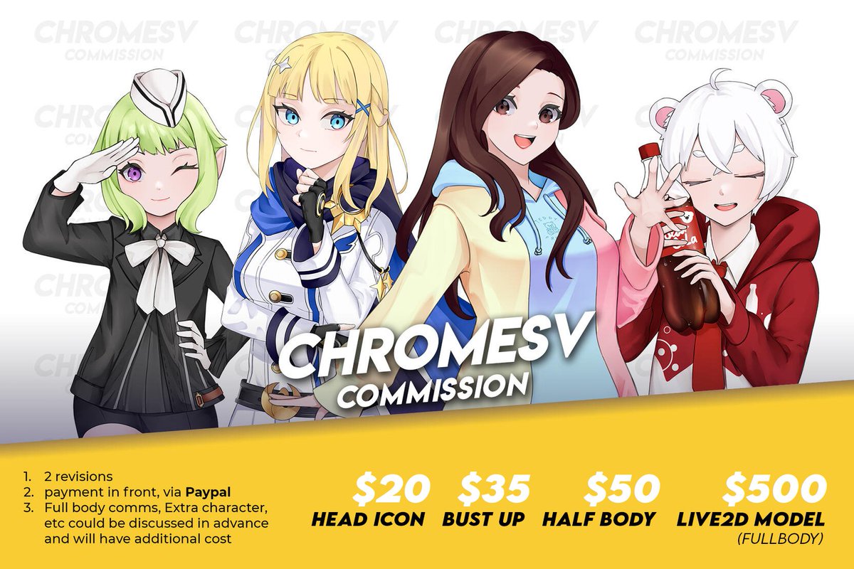 chrmeSV's tweet photo. My commission batch for January is open! Check my carrd or dm me for more info

RTs are appreciated 👍

#commissions #commissonopen https://t.co/gK2kYNiYxM