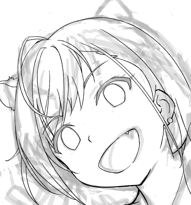 描き初め途中の夏葉 