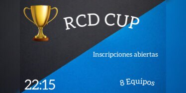 Hoy se juega la primera edicion de la RCD CUP equipos interesados abrir DM!!!