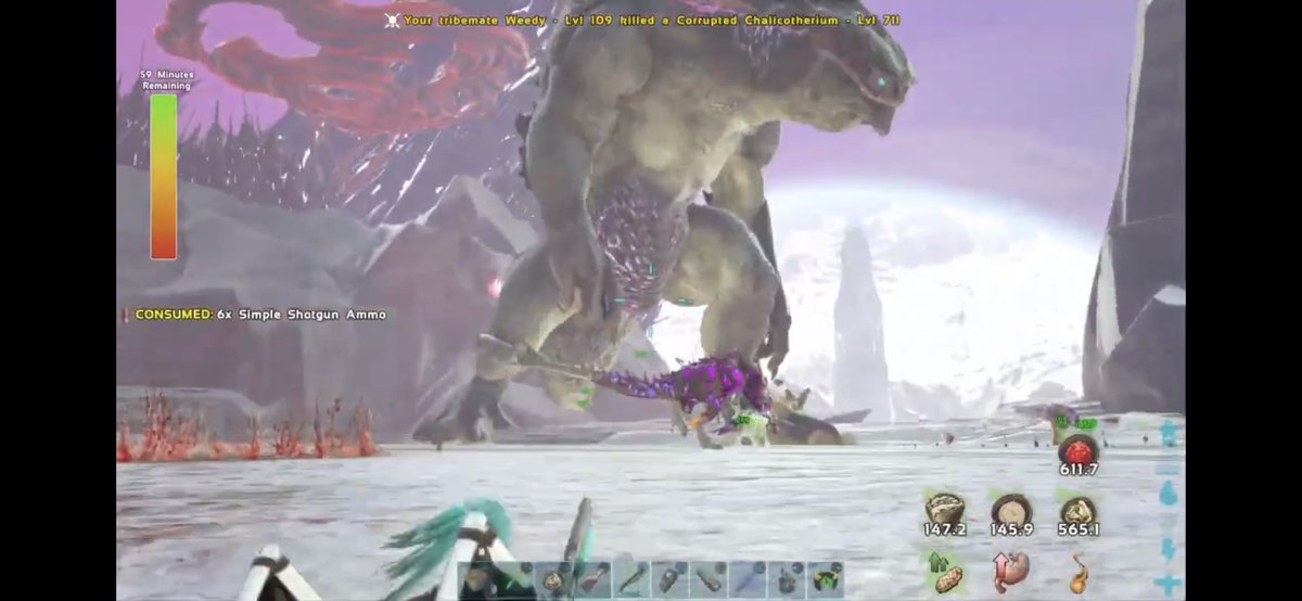 Handiqwak's tweet photo. Fighting King Titan, NoTek-NoTaming style😎 @survivetheark #playARK • https://t.co/OIsl2iAqmH https://t.co/P4v6UwO5ii