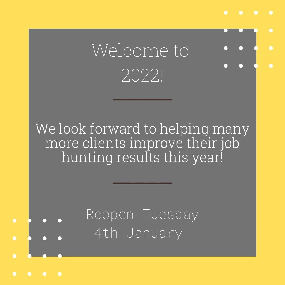 Sendyourcv's tweet photo. #HappyNewYear everyone! A quick reminder that we reopen this Tuesday! Feel free to fill in our online contact us form to be one of the first to get your new CV or LinkedIn profile

#cvwriting #findingwork #CV #linkedinprofile https://t.co/kkhpHta4gi