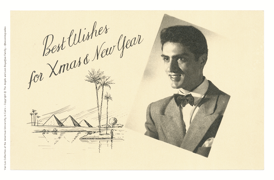 becomingvanleo's tweet photo. Metro Studio / Van Leo greeting card
Cairo, ca. late 1940s – early 1950s
Van-Leo collection at AUC
–––––
Photo:
Self-portrait
Cairo, Sunday, January 4, 1948
By Leon Boyadjian / Van Leo
#leonboyadjian #metrostudio #vanleo
#cairo #egypt
#selfportrait #illustration
#becomingvanleo https://t.co/BFcVcA1VCa