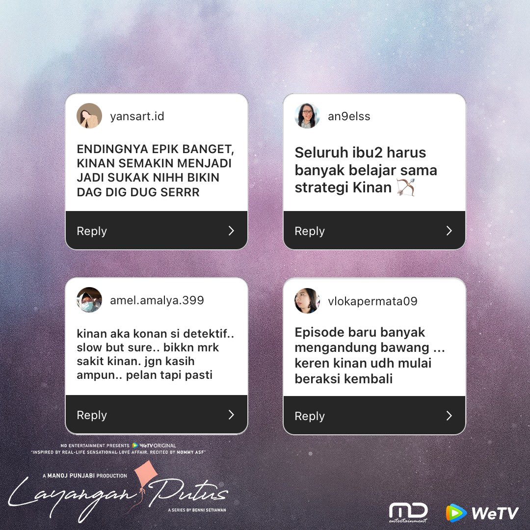 MDEntertainment's tweet photo. Detektif Kinan emang mantap jiwaaa! 🕵🏻‍♀️🔥

🎬: WeTV Original Layangan Putus
👉🏻: Tayang setiap Jumat &amp; Sabtu pukul 18:00 WIB (1 bagian/hari) | VIP 2 bagian lebih awal
📌: https://t.co/uY6s3OXAaC

#LayanganPutus
#WeTVOriginal
#MDentertainment
#NontonDiWeTV https://t.co/DUl4FBs1rk