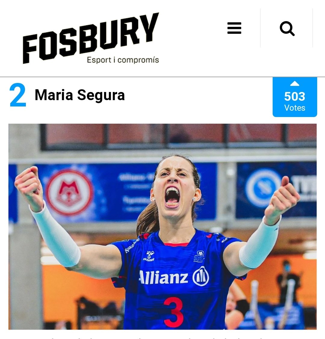 La jugadora de voleibol de la Bundesliga @Mariasegura16 nominada entre las mejores deportistas catalanas.

Vota en el siguiente link: fosbury.cat/fosbudiary/vot…