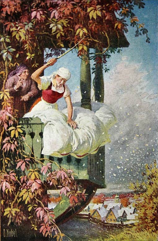 vernunftgeheuer's tweet photo. Was Frau #Holle in Mitteleuropa, ist Frau #Percht im Alpenraum – eine Märchenfigur, die sich ursprünglich von der nordischen Göttin #Frigg herleitet. Der #Sage nach wird sie an Brunnen &amp; Teichen verehrt, die (wie bei den Brüdern #Grimm) Portale zur Anderswelt darstellen. https://t.co/lnQekfSJfr