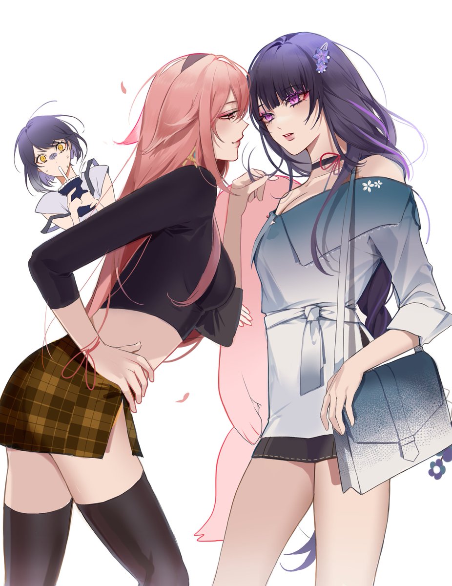 pnk_crow's tweet image. Yae Ei 🌸⚡️ and Scara Aether ☔️☀️
My hands are dead in this weather so here are some of my old artworks 😷😷😷