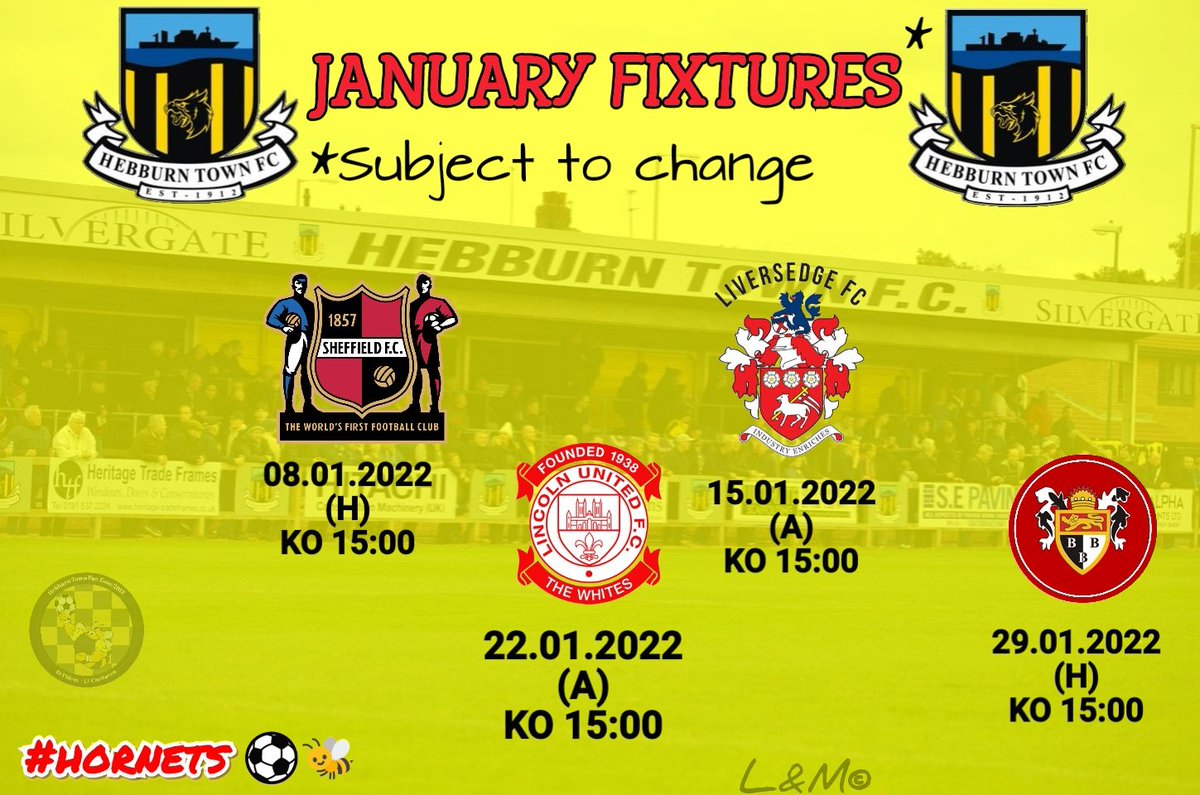 This month's fixtures 👇

Support is needed and appreciated 👊⚽ 🐝 🟡 ⚫ 

#hebburn #hornets #football #supportyourlocalteam #grassroots #nonleague #upthehornets #uth

Edit L&amp;M (Liz&amp;Mon)