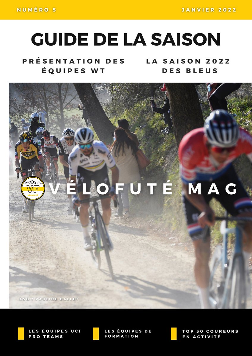 VeloFute's tweet photo. 🚨 Guide la saison 2022 📰
5e numéro de notre Vélofuté Magazine, avec un guide complet de la saison 2022. Présentation détaillée des équipes WT, présentation des Pro Teams mais aussi des équipes que l'on qualifie de "formation" (Conti & Nat).🔥
via 👉https://t.co/KTbEAsiT5M https://t.co/xooPFGdllq