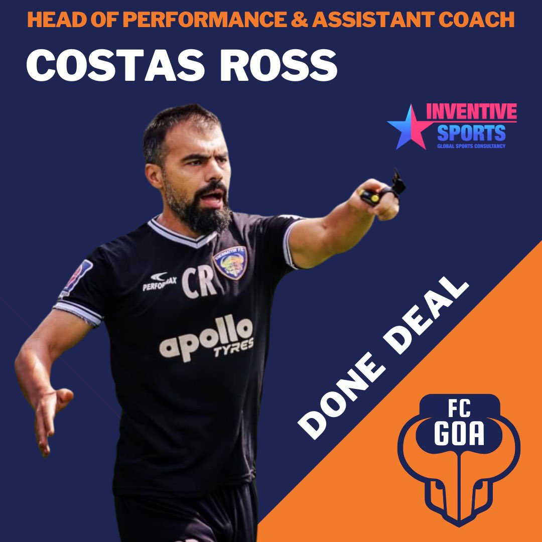 BaljitRihal's tweet photo. I recall meeting Costas in Goa during Chennaiyin FC’s route to the final in the 2019/20 season. A well regarded professional who @InventiveSports are pleased to have facilitated a move to #FCGoa in the Indian Super League. ⚽️🇮🇳 #ISL #Goa #Coach #HeadOfPerformance #DoneDeal https://t.co/LlJXRH1ECn
