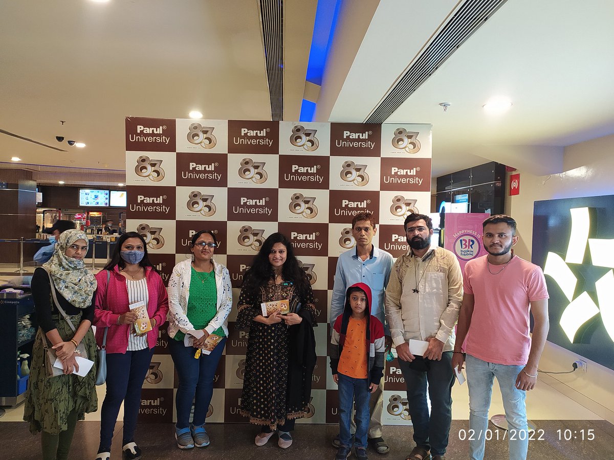 hemal2512's tweet photo. #Parul University
Community viewing of 83 Movie for all PU staff members.
The movie 83 made us learn the values of self-belief, selflessness, self-worth and self-motivation while working together as a team.
#ParulUniversity #communityviewing #83TheFilm #KapilDev https://t.co/CgyUZGRjuB