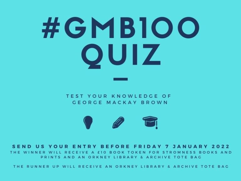 orknip's tweet photo. If you like quizzes, know stuff about George Mackay Brown and fancy winning a fabulous prize,  then there is still time to enter the @OrkneyLibrary #GMB100 quiz! 

https://t.co/Knq0b1Uyvs https://t.co/7X4RL3fg8Z