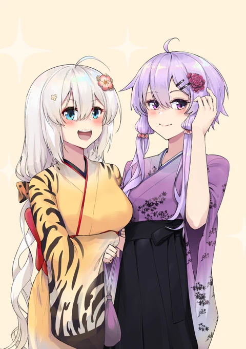 あけおめ絵( ˘ω˘ )
#結月ゆかり #紲星あかり 