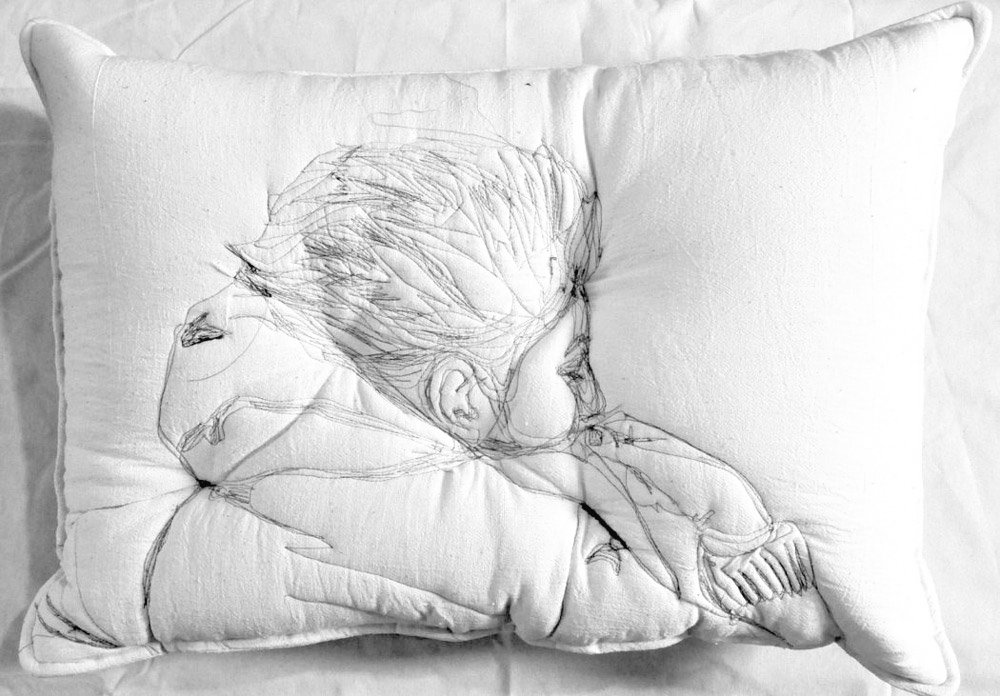 womensart1's tweet photo. From the 'Sleep series' by Maryam Ashkanian, contemporary Iranian artist who often uses textiles as a medium #WomensArt https://t.co/V9nvIoe6c8