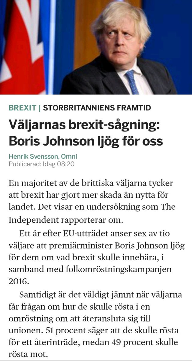 BoerjeBrandt's tweet photo. Undra när #Storbritannien 🇬🇧kommer med en ansökan om att få ingå i #EU 🇪🇺 gemenskapen igen ???
Nu när britterna börjar inse fakta.
En #Brexin 🤔
#Svpol #Säkpol #Brexit #Europa #Öppnafriaval utan #Putin 🇷🇺 https://t.co/CUubrGwwHH