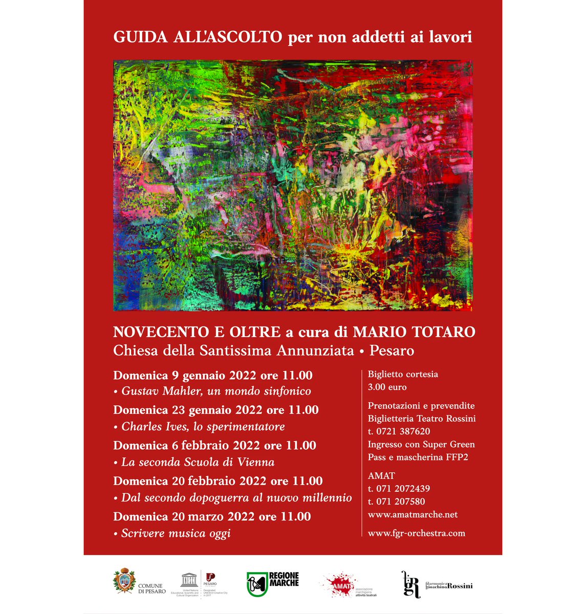 A #Pesaro dal 9 gennaio torna la Guida all'ascolto per non addetti ai lavori a cura di Mario Totaro.
Qui tutte le info fgr-orchestra.com/guida-allascol…