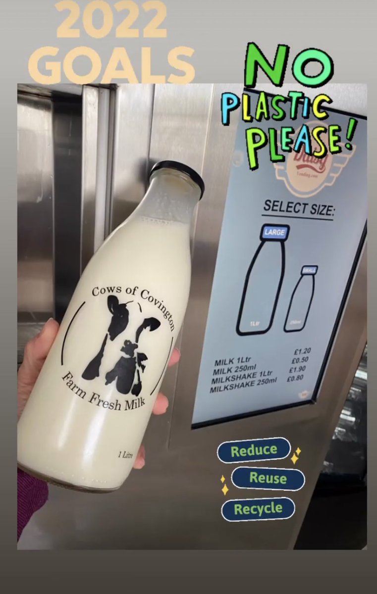 CowsOfCovington's tweet photo. New Years resolutions? Why not make 2022 the year you reduce plastic and support local products and businesses at the same time! 

#supportlocal #shoplocal #freshmilk #NewYear2022 #reduceplastic #reducereuserecycle https://t.co/srkeFLR4uG