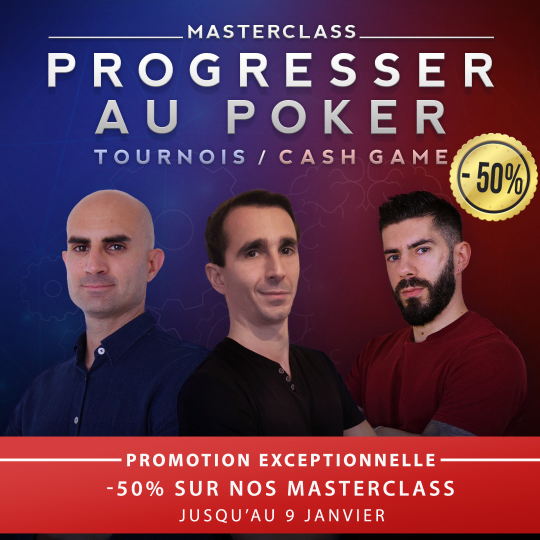 🔥 -50% sur nos Masterclass pour fêter le lancement de la version Cash Game: bit.ly/3mRw6PJ 

👉 Tableaux de Ranges, Vidéos Live, Interviews de joueurs pro...
🎥 Une méthode structurée de A à Z avec + de 80h de vidéos 
💸Paiement en 5X sans frais! 

À ne pas rater!