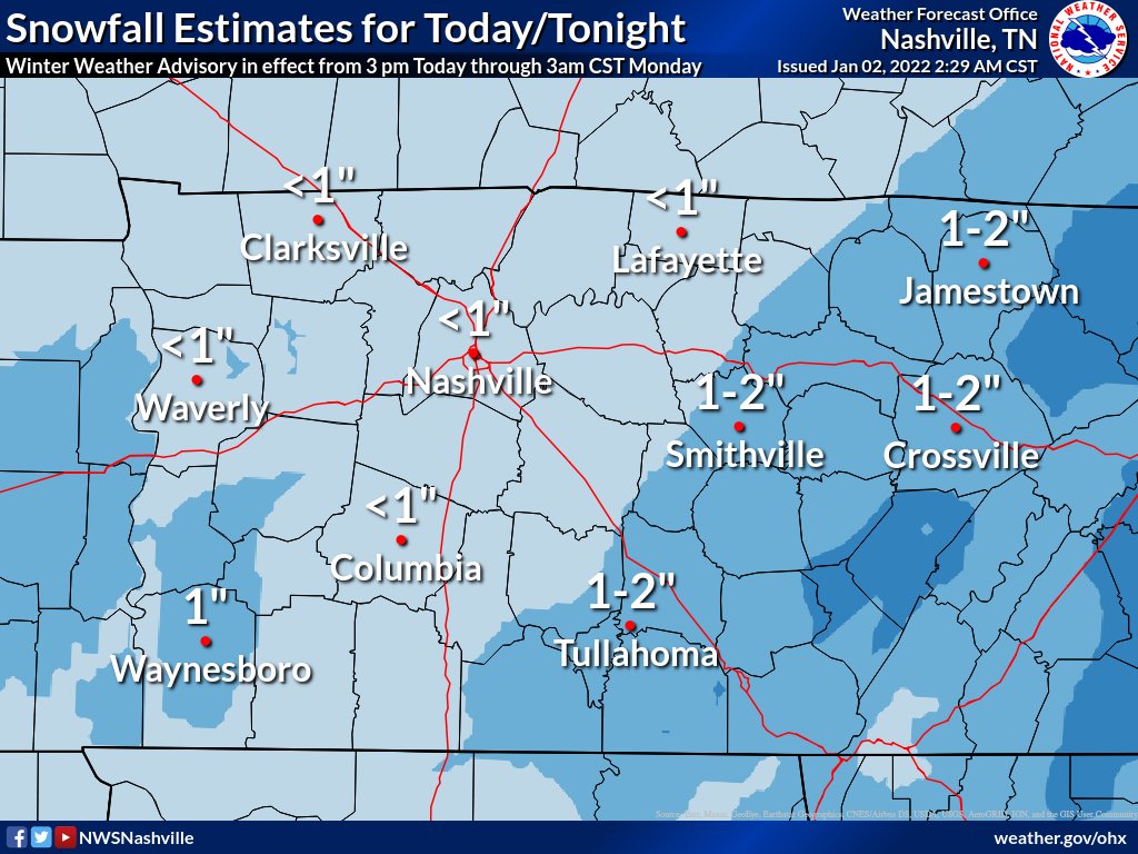 NWSNashville's tweet photo. You're not going to believe this. A RECORD 78 degrees in #Nashville yesterday. A few #severe storms. Today?

A #Winter Weather Advisory

Be ready for Wind Chills in the mid-teens and travel impacts for the Monday morning commute.

You gotta LOVE #Tennessee! #tnwx #WinterIsComing https://t.co/O0K6H1RocK