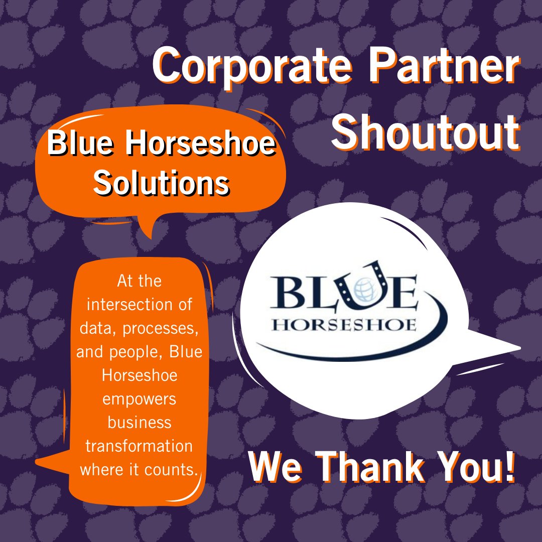 Corporate Partner Shoutout: Blue Horseshoe Solutions

At the intersection of data, processes, and people, Blue Horseshoe empowers business transformation where it counts.

Thank you for your support!

 #cucareercenter #hirecutiger #clemsonuniversity